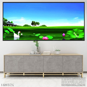 Tranh phong cảnh đầm sen