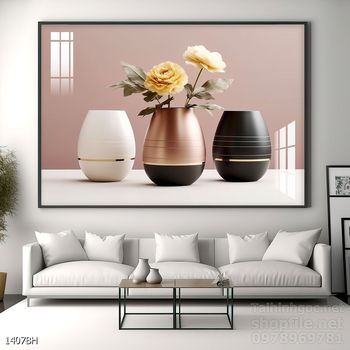 Tranh bình hoa trang trí phòng khách, phòng ăn đẹp