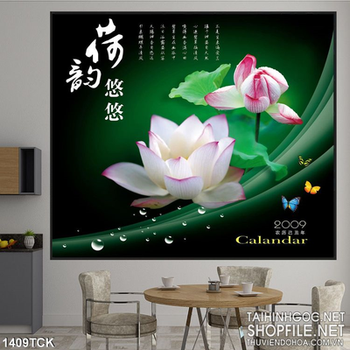 Tranh hoa sen canvas