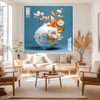 Mẫu tranh bình hoa mới nhất trang trí phòng khách, phòng ăn