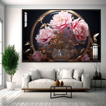Mẫu tranh bình hoa nghệ thuật decor trang trí tường