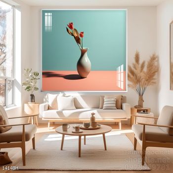 Tranh bình hoa độc đáo trang trí phòng khách