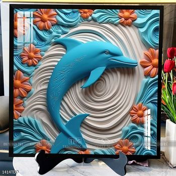 Tranh cá heo nghệ thuật độc đáo