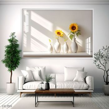 Mẫu tranh bình hoa trang trí tường đẹp tinh tế