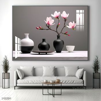 Tranh bình hoa đẹp decor trang trí tường