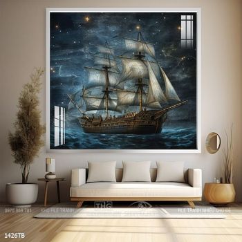 Tranh thuyền buồm và cảnh biển