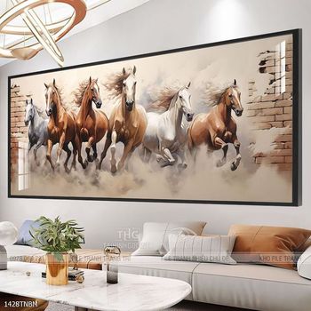 Tranh ngựa bát mã decor trang trí tường