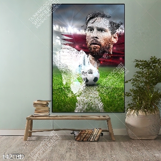 Tranh cầu thủ Messi nghệ thuật