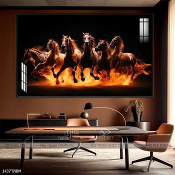 Tranh ngựa bát mã decor trang trí tường