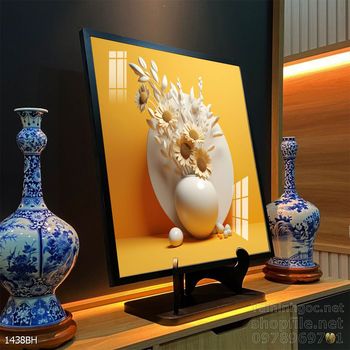 File tranh bình hoa đẹp decor tường nhà trang trí