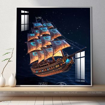 Tranh thuận buồm xuôi gió cánh buồm vàng đẹp nhất