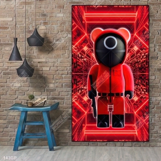 Tranh gấu bearbrick treo tường nổi bật