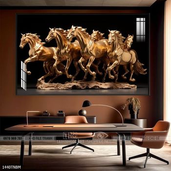 Tranh ngựa bát mã trang trí tường nhà