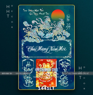 File lịch năm con dê đinh mùi khảm xà cừ tráng gương treo tường 1441LT