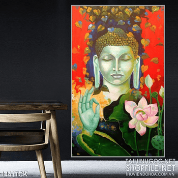 Tranh phật và sen