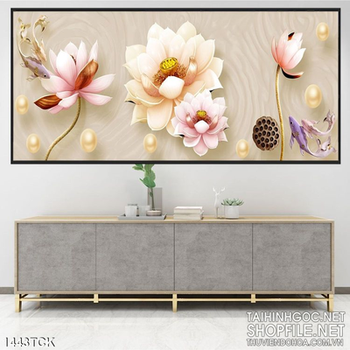 Hoa sen in kính đẹp