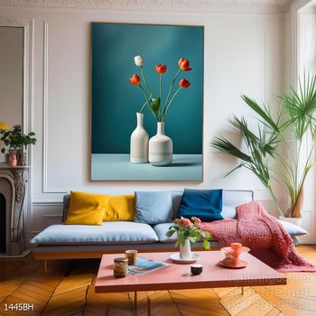 Mẫu tranh bình hoa nghệ thuật decor tường
