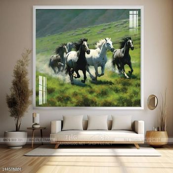 Tranh ngựa bát mã treo tường phòng khách
