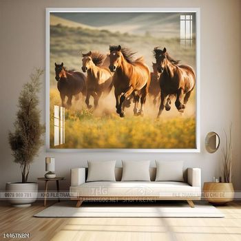 Tranh ngựa bát mã decor trang trí tường