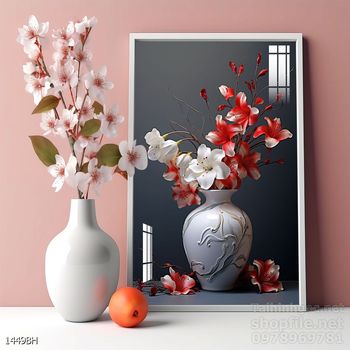 Tranh bình hoa đẹp trang trí tường