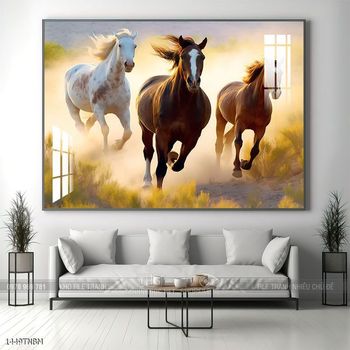 Tranh ngựa bát mã trang trí tường nhà