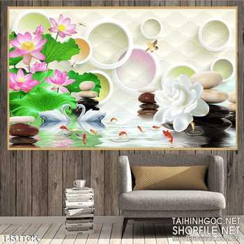 Tranhphong cảnh đẹp hoa sen