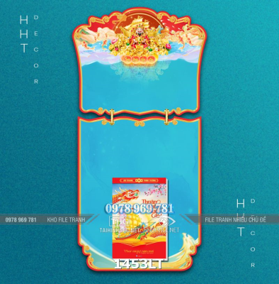 File khánh lịch treo tường thần tài thuận buồm xuôi gió con dê vàng gold 1453LT