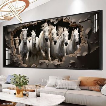 Tranh ngựa bát mã decor trang trí tường