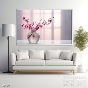 Mẫu tranh bình hoa trang trí tường đẹp tinh tế