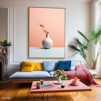 File tranh bình hoa đẹp decor tường nhà trang trí