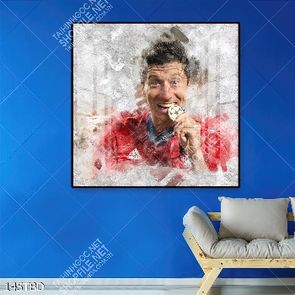 Tranh cầu thủ Lewandowski ngôi sao Hà Lan