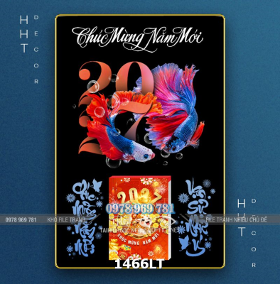 File psd lịch bloc Tết cá betta 2027 1466LT