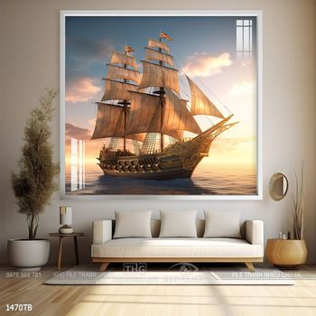 Tranh thuyền buồm và cảnh biển