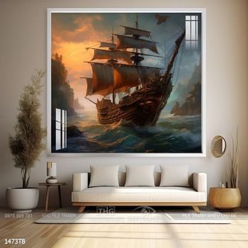 Tranh thuận buồm xuôi gió treo tường đẹp