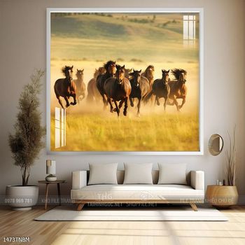 Tranh ngựa bát mã decor trang trí tường