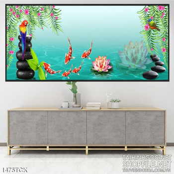 Tranh cá Koi vui đùa