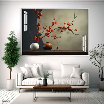 Tranh bình hoa đẹp trang trí tường