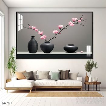 Mẫu tranh bình hoa mới nhất trang trí phòng khách, phòng ăn