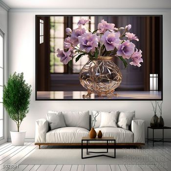 Mẫu tranh bình hoa nghệ thuật decor trang trí tường