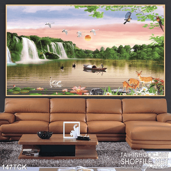 Tranh hoa sen, cá chép