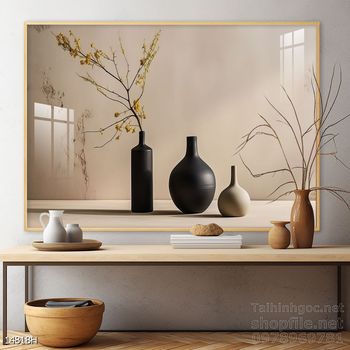 Mẫu tranh bình hoa đẹp hiện đại trang trí tường nhà