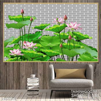 Tranh hoa sen vector in màu