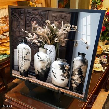 File tranh bình hoa đẹp decor tường nhà trang trí