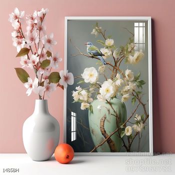 Tranh bình hoa đẹp tinh tế mẫu mới nhất