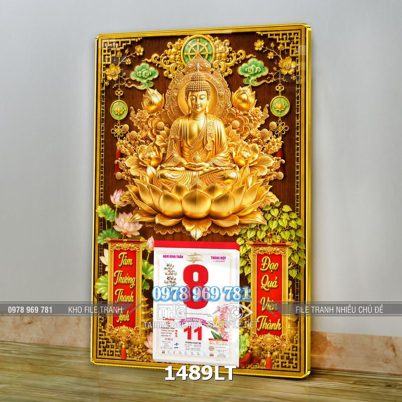 File psd bloc lịch phật adida treo tường 1489LT