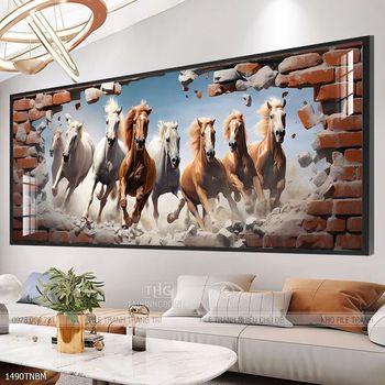Tranh ngựa bát mã treo tường phòng khách