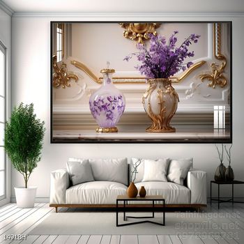 Mẫu tranh bình hoa nghệ thuật decor tường