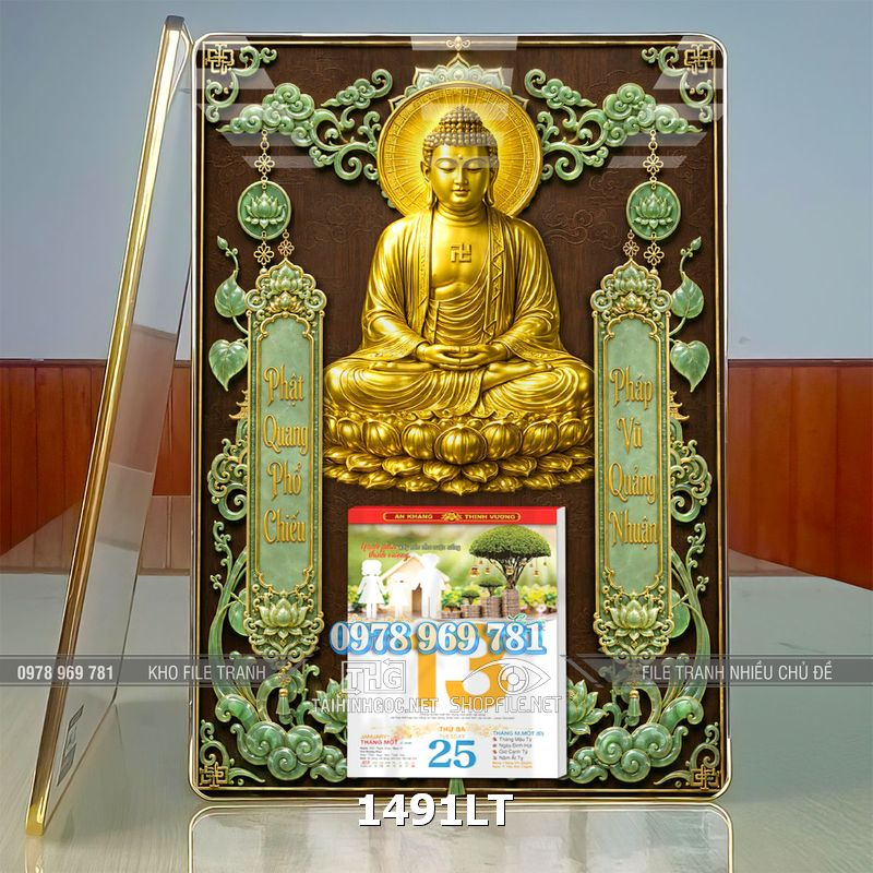 File bloc lịch phật tráng gương laminate 1491LT