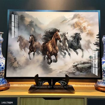 Tranh ngựa bát mã decor trang trí tường