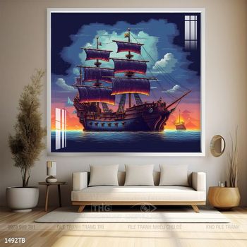 Tranh thuyền buồm và cảnh biển
